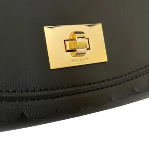 Kate Spade Maple Court Zani Scalloped Edge Black Leather Crossbody Shoulder Bag thumbnail 9