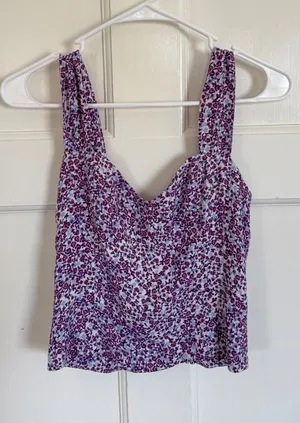 Reformation Hester purple floral sleeveless top size 0 thumbnail 1