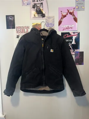 Carhartt Black Hooded Sherpa-Lined Field Jacket thumbnail 2