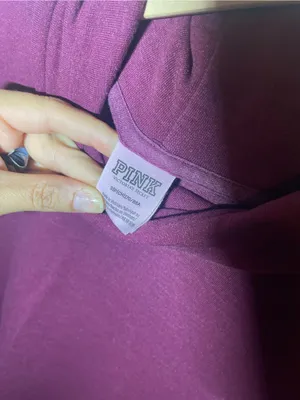 PINK Victoria's Secret Plum Purple Cowl Neck Sweatshirt Small Pullover thumbnail 4
