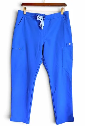 Figs blue Technical Collection pull up pants, elastic waist, pockets, ankle, M/P thumbnail 1