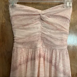 Free People strapless gray and pink high low lined dress. Size SP thumbnail 2