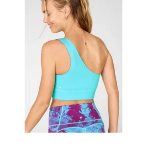 FABLETICS One-Shoulder Pink and Blue reversible Crop Top thumbnail 5