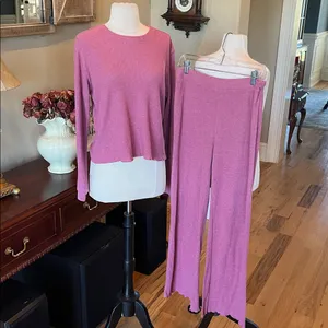 BB Dakota Comfy Cozy Pajama Set Berry Pink thumbnail 2