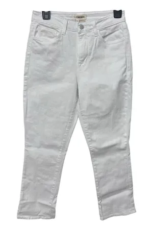 L'Agence‎ Women's White High-Rise Nadia Cropped Jeans Pants Size 27 thumbnail 1