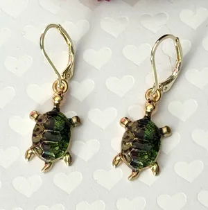 Green Turtle Earrings thumbnail 1
