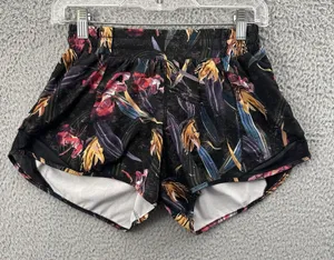 Lululemon Hotty Hot Low Rise Shorts 4" Veiled Floral Black Athletic‎ Running W 4 thumbnail 1