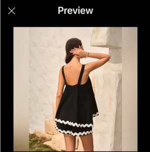 Black and White Ric Rac Cotton & Linen Wavy Trim Top With Shorts Set XS New thumbnail 2