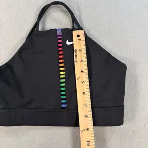 Nike Womens High Neck Sports Bra Black Rainbow Ladder Strappy Racerback XS thumbnail 6