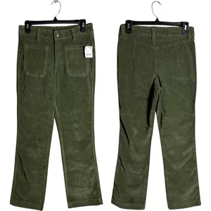Free People High Time Velvet Kick Flare Pants Women's 6 Chive Green Festival NWT thumbnail 4