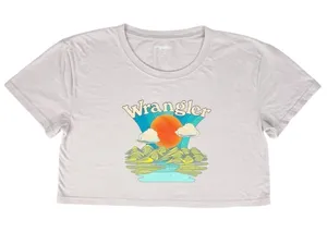 Wrangler Light Purple Mountain Valley Logo Cropped Tee Size Small‎ thumbnail 1