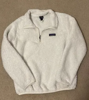 Patagonia White Fleece Quarter Zip thumbnail 2