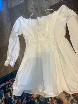 Superdown Leia White Off the Shoulder Long Sleeve Mini Dress Size L thumbnail 11