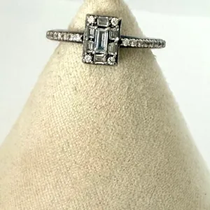 Pandora Sparkling Square Halo CZ Sterling Silver Ring thumbnail 4