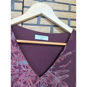Babaton Burgundy‎ Floral Tank Top Size XXS thumbnail 5