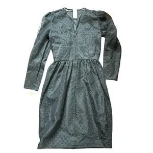 Nuit Midi Dress Womens S Black Swiss Dot Sequin Embroidered VTG Cocktail Goth thumbnail 4