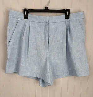 Abercrombie & Fitch Pleated Shorts Light Blue Women Size 18 thumbnail 1