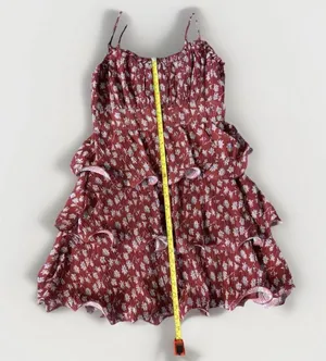 New Petal&Pup Tiered Ruffle Flowers Lined Mini Dress Red Size‎ Small thumbnail 8