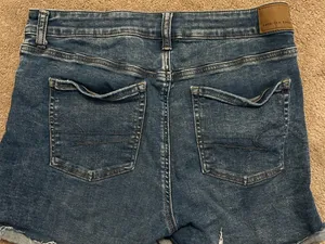 American Eagle Outfitters Distressed Blue Denim Jean Shorts thumbnail 3