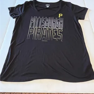 MLB Pittsburgh Pirates Campus Life Womens Large Black Fitted Short‎ Sleeve Shirt thumbnail 8