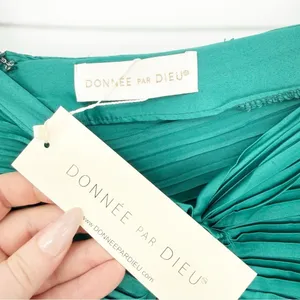 NWT‎ Donnee Par Dieu Pleated Maxi Skirt Women's Size M Green thumbnail 6