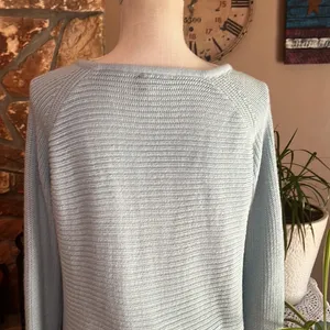 Ana Crewneck Sweater Criss-Cross Sleeve Detail Size XL Light Blue thumbnail 9