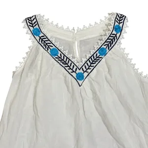 CUPSHE‎ White Embroidered V Neck Sleeveless Beach Cover Up Dress NEW thumbnail 2