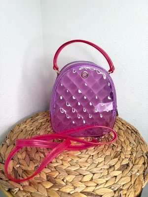 DELUXITY Bag jelly pink Purple purse Quilted Pattern clear Y2K festival Barbie thumbnail 3