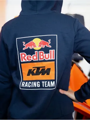 Red Bull Racing Team Navy Zip Hoodie with Orange Drawcords thumbnail 2