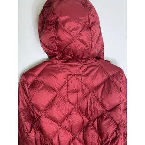 Abercrombie & Fitch Women's Small Red Quilted Puffy Parka Jacket Down Filled thumbnail 5
