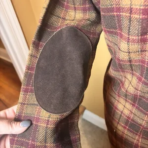 Vintage GAP Wool Plaid Shirt Dress Womens Small‎ Elbow Patches Button Front thumbnail 4