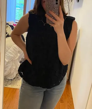 Lace Tank Top Blue Size XL thumbnail 2