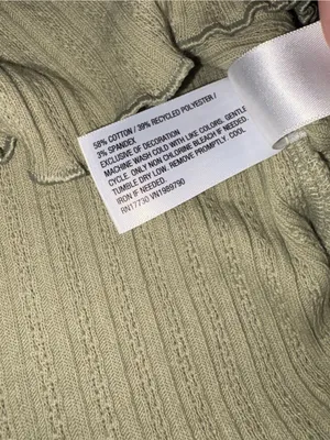 Universal Threads Sage Green Lettuce Edge Ribbed Short Sleeve Top Medium thumbnail 5