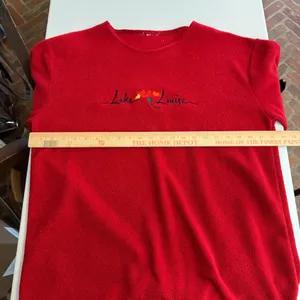 Vintage Red Lake Louise Fleece Sweater Sweatshirt travel Canada 90’s‎ size large thumbnail 2