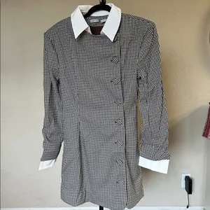 House of CB LEONI Brown Puppytooth Check Bodycon Mini Dress NWOT‎ Size XL thumbnail 6