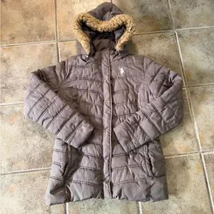 U.S. Polo & ASSN. Gray Hooded Puffer Sz M thumbnail 5