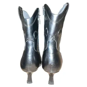 Universal Threads Black faux Leather calf length cowgirl Boots. thumbnail 6