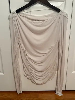 Free People Long Sleeve Night We Met Tee in White thumbnail 2
