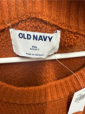 NWT Old Navy orange brown waffle knit sweater cozy fall Halloween autumn outdoor thumbnail 6