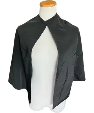 Womens Youth Button Notch Black Cape Shaw thumbnail 1