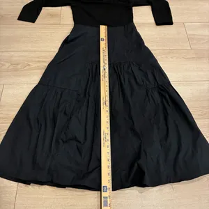Tuckernuck Marissa Midi Dress Black Off the Shoulder Mixed Media Size S thumbnail 7
