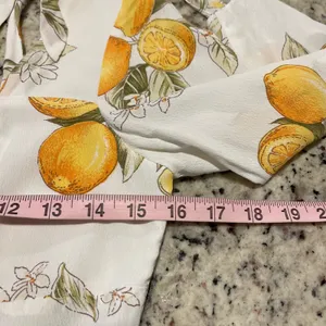For Love & Lemon Mini Dress Women Medium White Lemon Print Cottagecore Tie Strap thumbnail 9