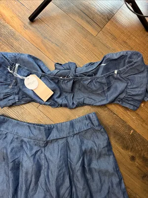 Wide-Leg High-Rise 2 piece set in Indigo Blue thumbnail 5