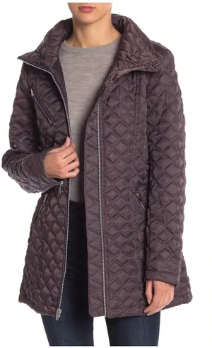 Marc New York Andrew Marc Brighton Dark Purple Quilted Coat Jacket Size Small thumbnail 1