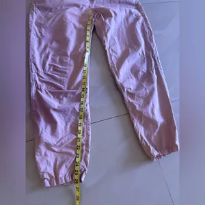 Zara Women's Baggy Rustic Paperbag Lightweight Pants Dusty Pink Button Fly Sz 2 thumbnail 9