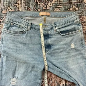 7 For All Mankind Josefina Skinny Boyfriend Distressed Jeans Light Wash Size 29 thumbnail 6