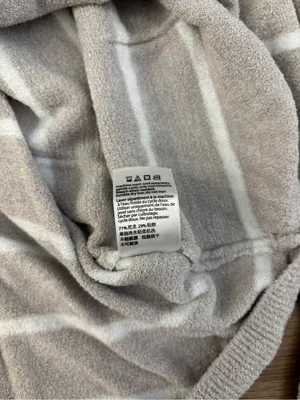 Barefoot Dreams CozyChic Lite Striped Raglan Pullover Tan thumbnail 5