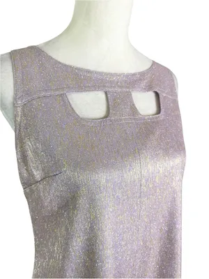 NWT Lili Sidonio x Molly Bracken Iridescent Cut Out Mini Dress in Lilac Size S thumbnail 3
