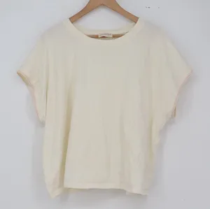 Universal Threads T-Shirt Womens XXL Boxy Cream Contrast Stitch Excellent thumbnail 1