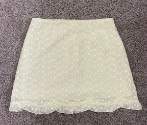 Baby yellow Altar’d state skirt size medium cute white floral design thumbnail 1